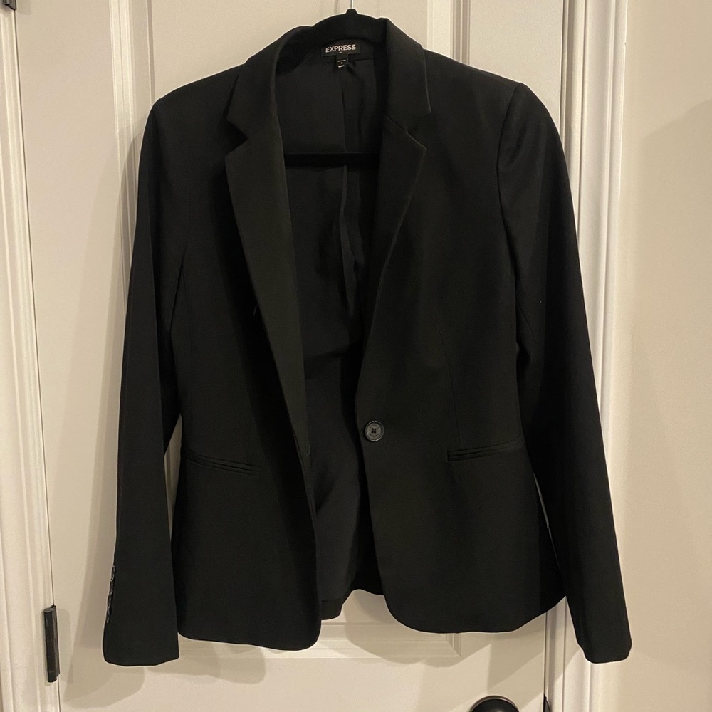 Express - black blazer with button. Size 6